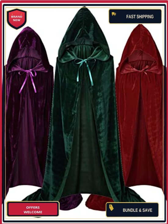 Jackets & Blazers - Velvet Hooded Cloak Cape Cosplay Costume Robe Halloween